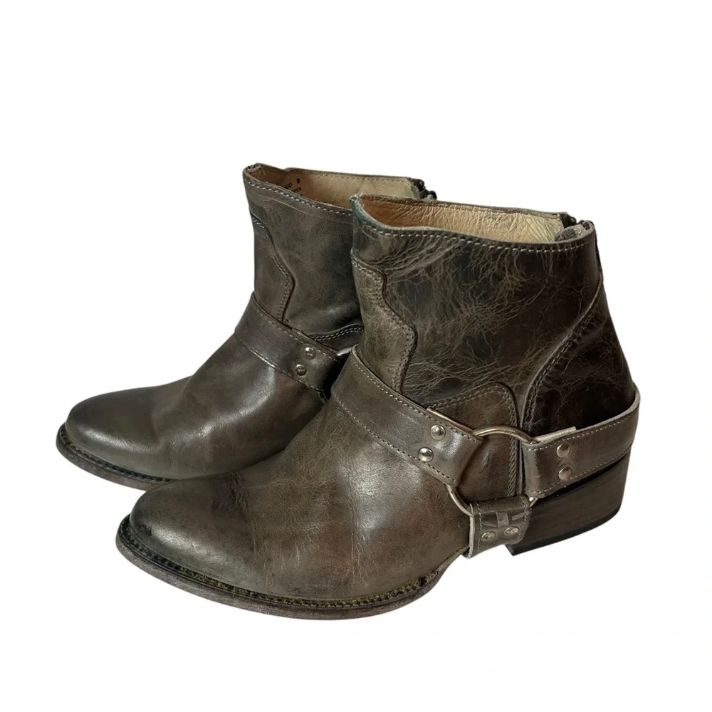 Freebird by Steven Womens Santiago Distressed Leather Harness Boots Size 8 - Picture 2 of 10